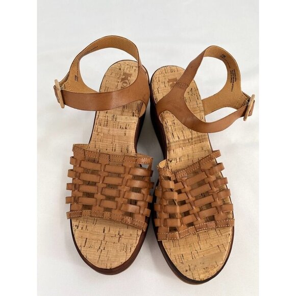 KORKS BY KORK-EASE Marley Strappy Wedge Sandal Size 11 In Brown - Picture 9 of 15